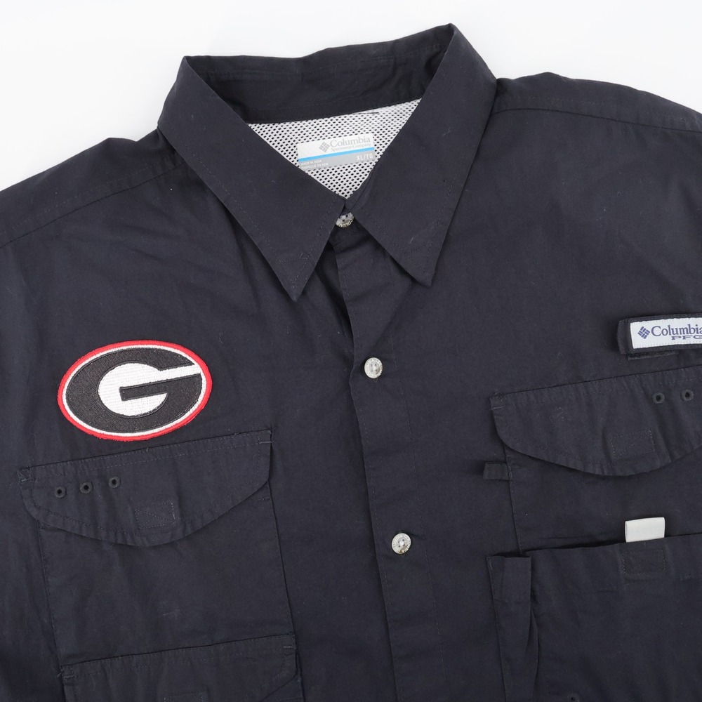 Columbia PFG Georgia Bulldogs Performance Shirt Black Short Sleeve Mens XL